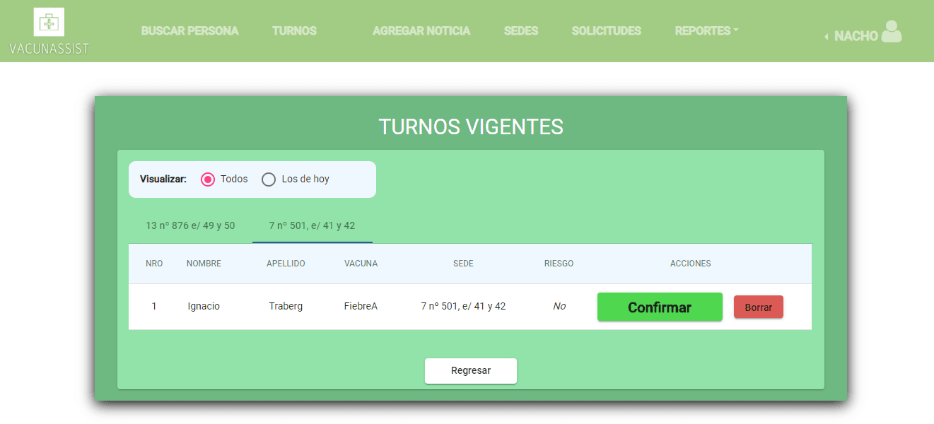 Vaccunasist active appointments